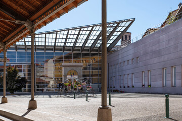 School with playground for children