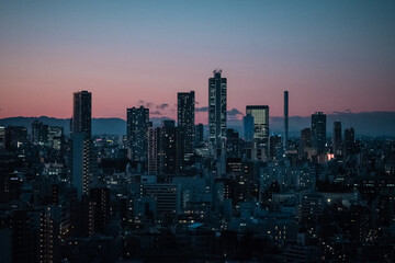 Fototapeta premium sunset over city, Bunkyo, Ikebukuro, Japan