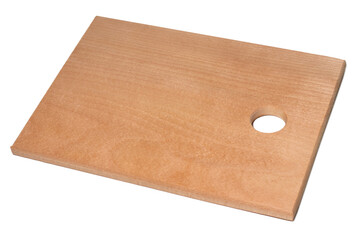 Wooden cutting board isolated on white background