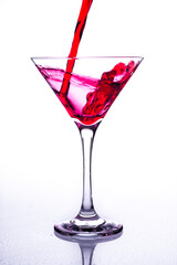 
Wine glass with white background Glass with red appetizer.