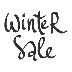 Winter Sale. Sticker quote for decoration design. Graphic element vector background illustration text. Quote box icon. Fashion print.