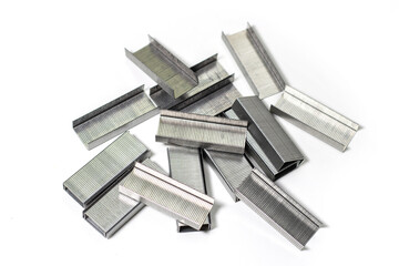 Metal Staples isolate on white background
