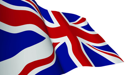 the United Kingdom flag flapping in the wind. Vector illustration. Brexit