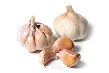 Fresh garlic isolated on white background