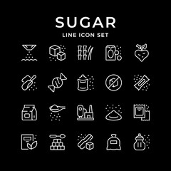 Set line icons of sugar
