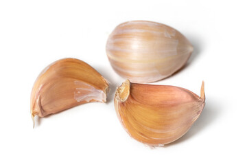 Fresh garlic isolated on white background