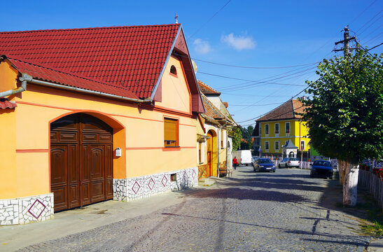 Street view of  Rasinari village, Sibiu county, Romania