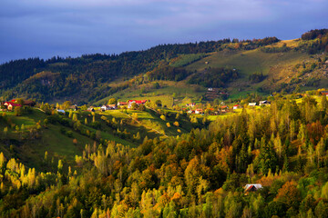 Autumn landscape in the Carpathians, Romania, Europe
