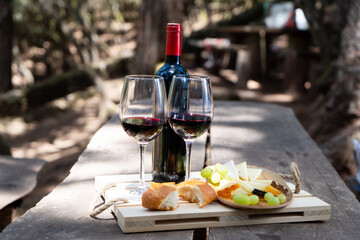 picnic with wine