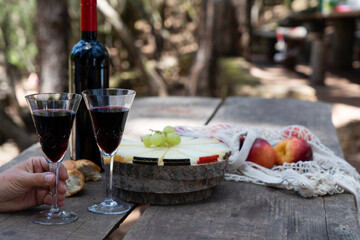 picnic with wine