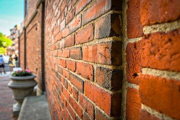 A brick wall in the North End of Boston