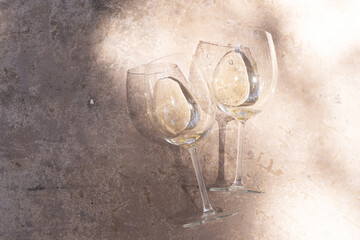 wine in glasses