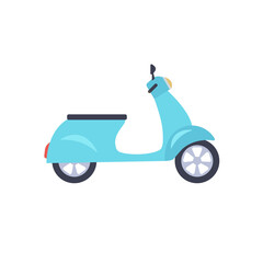 Moped isolated on white background. Flat design style. Scooter vector illustration