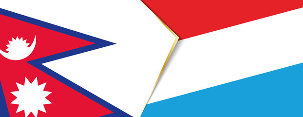 Nepal and Luxembourg flags, two vector flags.