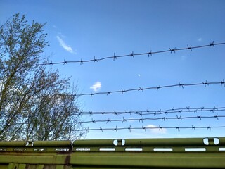barbed wire fence