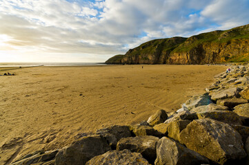 Sunset at Brean Beach, near Weston-Super-Mare, Somerset