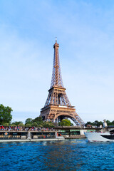 Naklejka na ściany i meble eiffel tour over Seine river