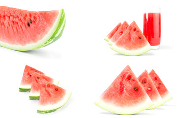 Set of Sweet watermelon isolated on a white background