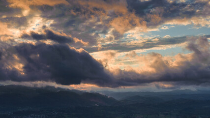 sunset over the mountains