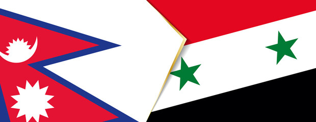 Nepal and Syria flags, two vector flags.