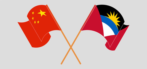 Crossed flags of Antigua and Barbuda and China