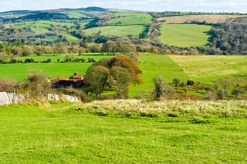 Fototapeta na wymiar View from Crook Peak, Near Weston-Super-Mare, Somerset