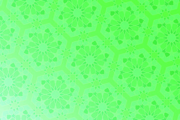 Green islamic geometry background. Ethnic ornamental pattern. Background for greeting cards.