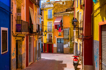 Fototapeta na wymiar Old town street of Villajoyosa, Spain