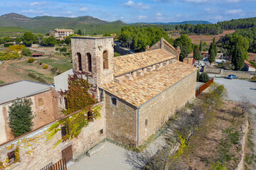 Fototapeta na wymiar Ancient Church of Sant Sadurni in Callus (Bages) province of Barcelona, Catalonia Spain.