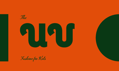 fashion for kids premade logo initials monogram elegant children alphabet