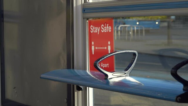 Saty Safe Bus Stop Pandemic Sign in UK_Ungraded