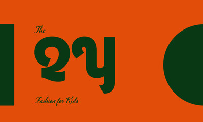 fashion for kids premade logo initials monogram elegant children alphabet