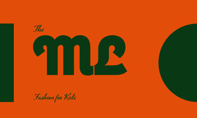 fashion for kids premade logo initials monogram elegant children alphabet