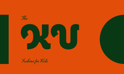 Naklejka premium fashion for kids premade logo initials monogram elegant children alphabet