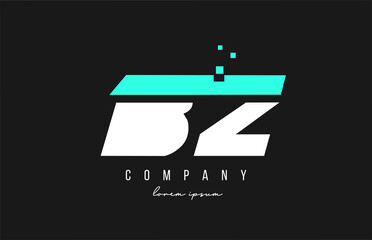 bz b z alphabet letter logo combination in blue and white color. Creative icon design for business and company