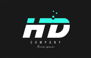 hd h d alphabet letter logo combination in blue and white color. Creative icon design for business and company