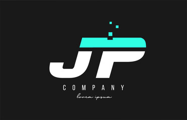 jp j p alphabet letter logo combination in blue and white color. Creative icon design for business and company