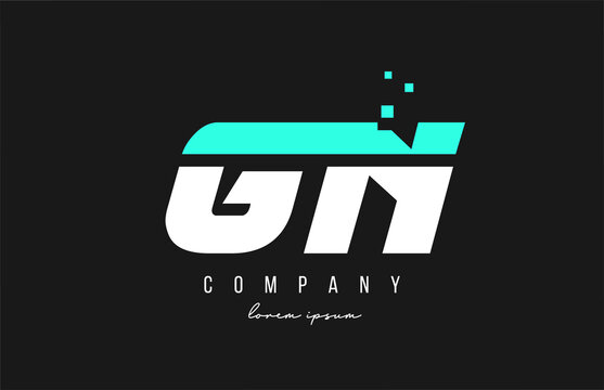 gn g n alphabet letter logo combination in blue and white color. Creative icon design for business and company