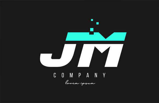 jm j m alphabet letter logo combination in blue and white color. Creative icon design for business and company