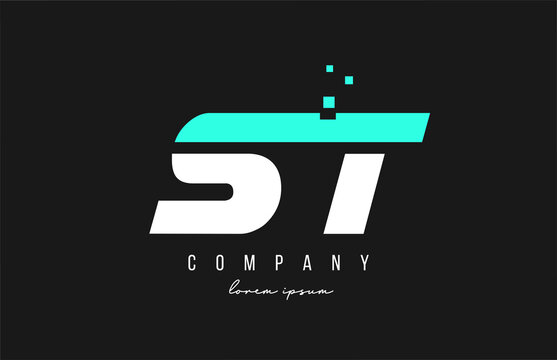 st s t alphabet letter logo combination in blue and white color. Creative icon design for business and company