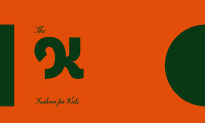 fashion for kids premade logo initials monogram elegant children alphabet