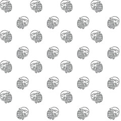 White background. Seamless pattern of hockey helmets. Endless sports vector illustration.