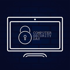 Computer Security Days Vector Illustration. Suitable for greeting card, poster and banner.
