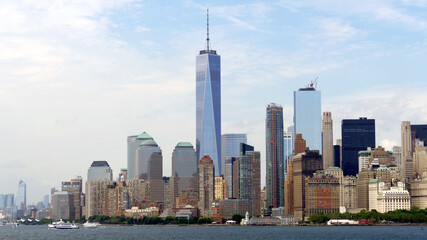 Fototapeta na wymiar Lower Manhattan skyline in New York City with iconic buildings