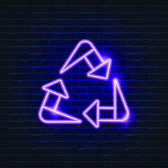 Recycling Neon Icon. Ecology Vector trendy colored symbols. Eco concept. Glowing illustration for design.