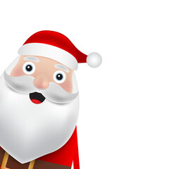 Christmas Santa claus stands on a white background. Vector illustration for a festive design