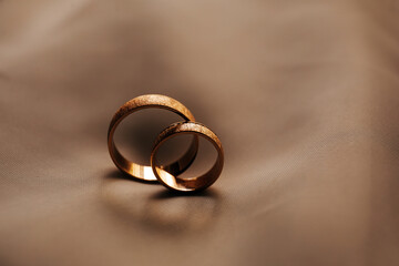 wedding rings. Golden wedding rings. Love concept. 