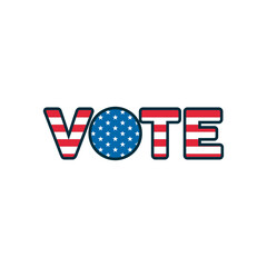 Fototapeta premium vote word election day with usa flag