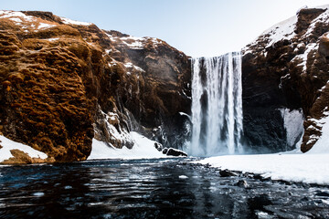 Mighty Skógafoss in Winter