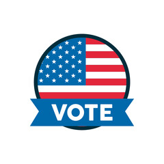 vote word election day with circular usa flag